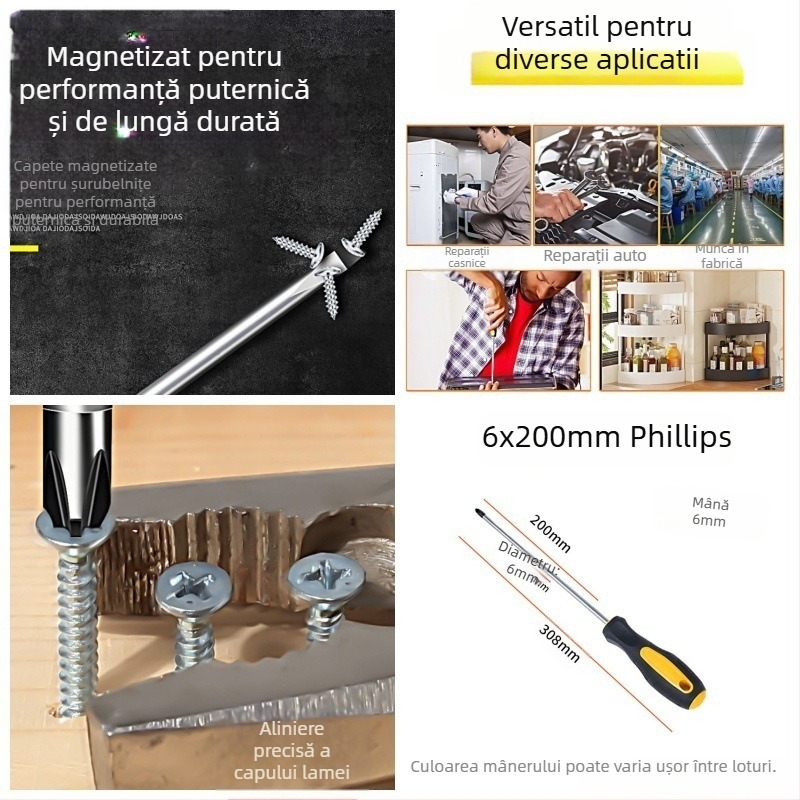 Powerful Merchant set șurubelnițe Phillips magnetice - manual, portabil, cu rază extinsă