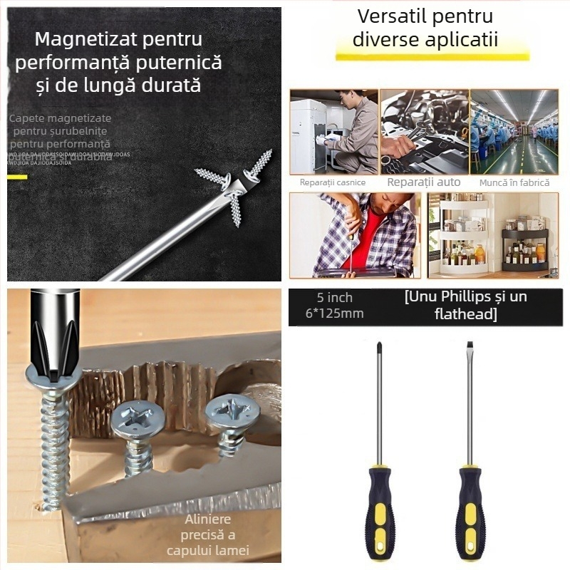 Powerful Merchant set șurubelnițe Phillips magnetice - manual, portabil, cu rază extinsă