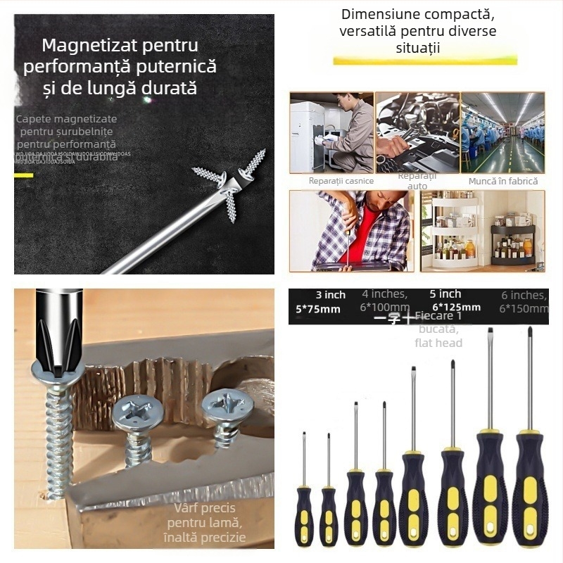 Powerful Merchant set șurubelnițe Phillips magnetice - manual, portabil, cu rază extinsă