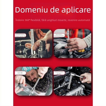 Cheie electrică cu tijă de conectare flexibilă, prelungitor universal și ax flexibil