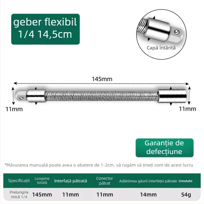 Cheie electrică cu tijă de conectare flexibilă, prelungitor universal și ax flexibil