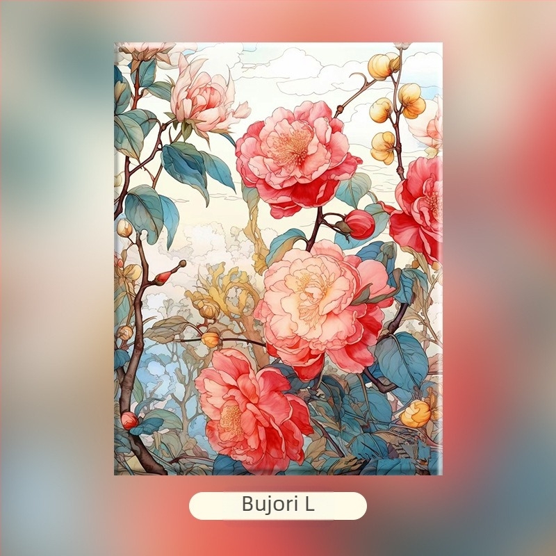 Ciorchini de flori – DIY pictură digitală în ulei, lucrare florală pictată manual, umplere cu acril, fără ramă, stil modern minimalist