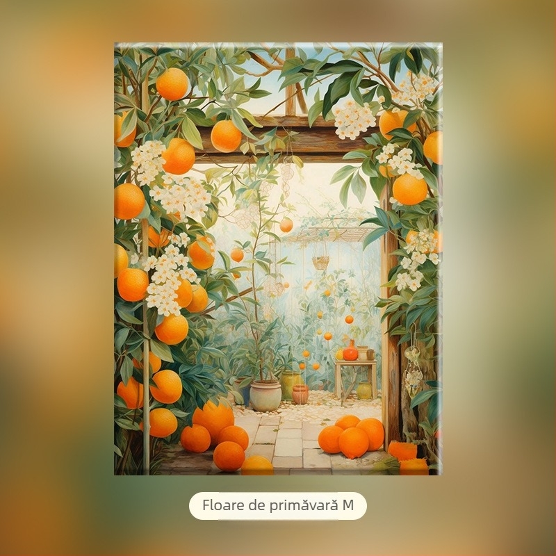 Ciorchini de flori – DIY pictură digitală în ulei, lucrare florală pictată manual, umplere cu acril, fără ramă, stil modern minimalist