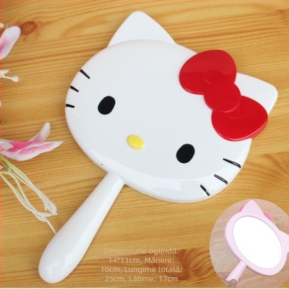 Alina oglindă de birou cu două fețe pentru machiaj, cadru ABS, oglindă argintie, pentru baie, non-electric