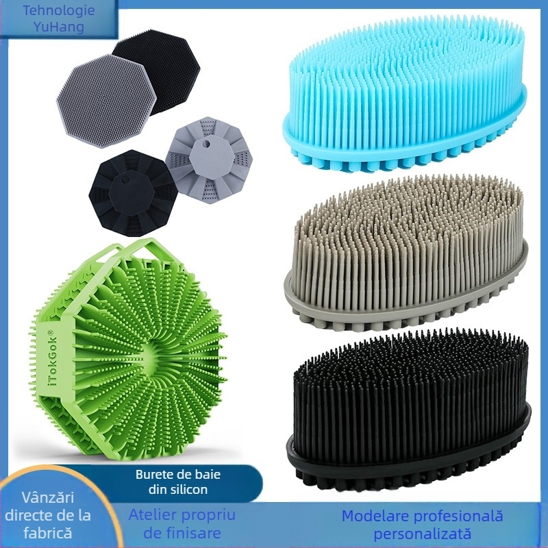 Perie de baie din silicon pentru bebeluși și masaj (Brand: Autonomy; Material: Silicon; Categorie: perie de baie/masaj; Ambalaj: 100 buc.; Personalizare: Da)