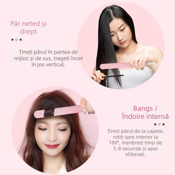 Ondulator de păr și placă de îndreptare – dispozitiv dual, temperatură reglabilă, 20W, 220V, aliaj ecologic, stilizare în mai puțin de 1 minut