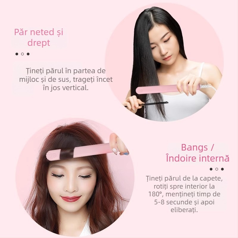 Ondulator de păr și placă de îndreptare – dispozitiv dual, temperatură reglabilă, 20W, 220V, aliaj ecologic, stilizare în mai puțin de 1 minut