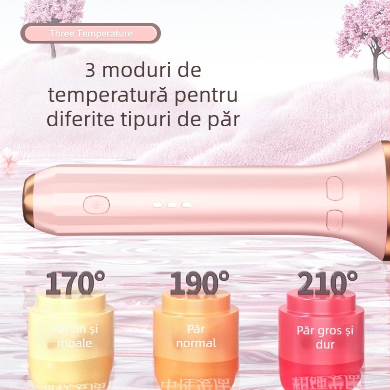 Fier automat pentru bucle și îndreptare, cu încălzire din ceramică de turmalină, 35W, 110–220V CA, 3 setări de temperatură