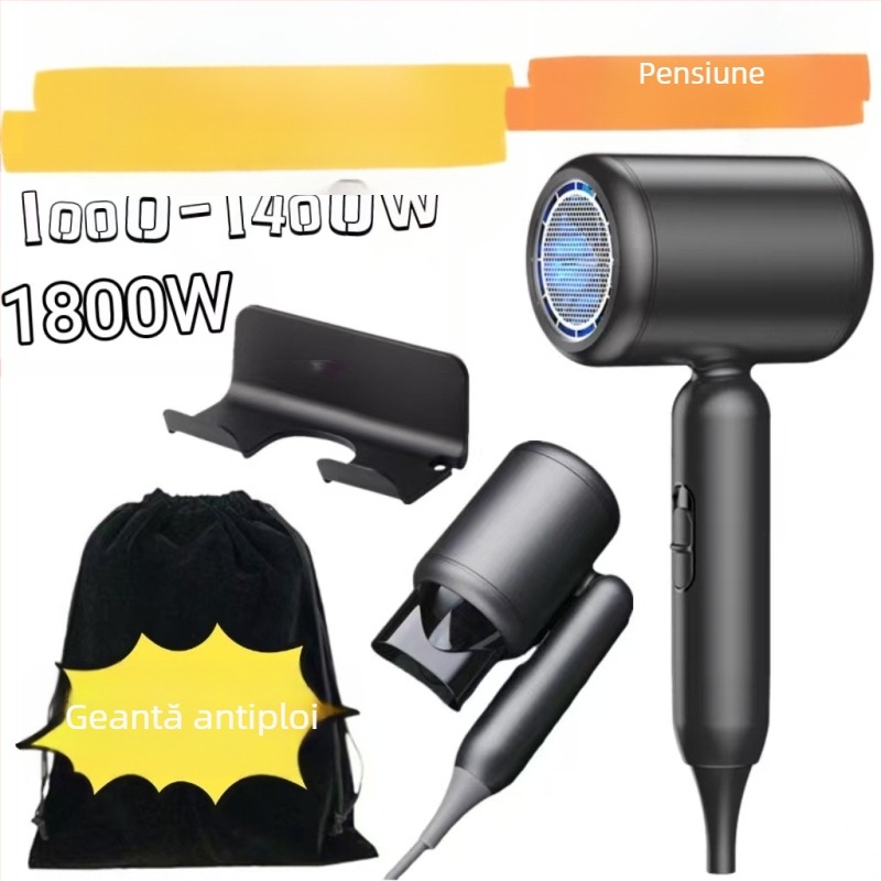 Uscător de păr pliabil 2000W, aer rece/cald, 3 viteze, 220V