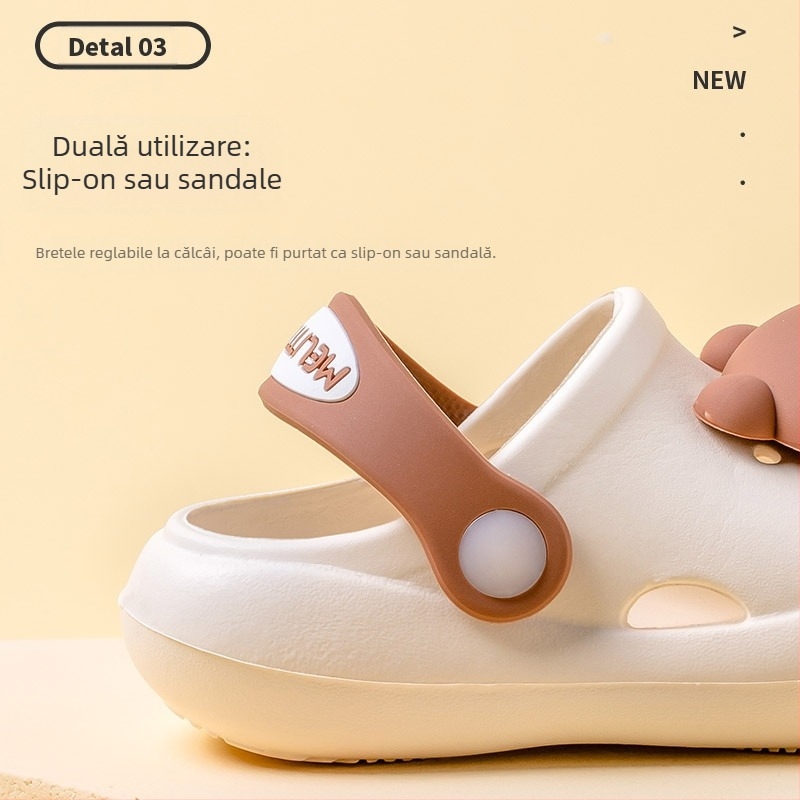 Pantofi copii cu găuri, EVA, model Cartoon, talpă EVA, pentru vârste 1–6 ani