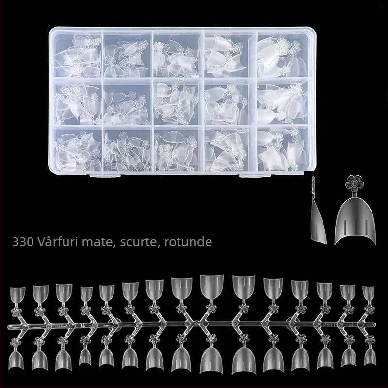 Patch de unghii – ultra-subțire, invizibil, stil French, formă ovală, transparent