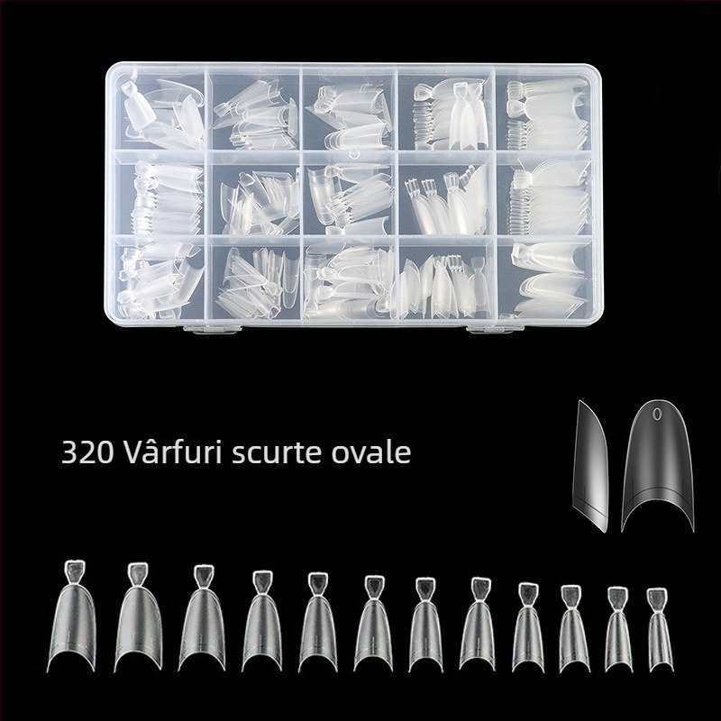 Patch de unghii – ultra-subțire, invizibil, stil French, formă ovală, transparent