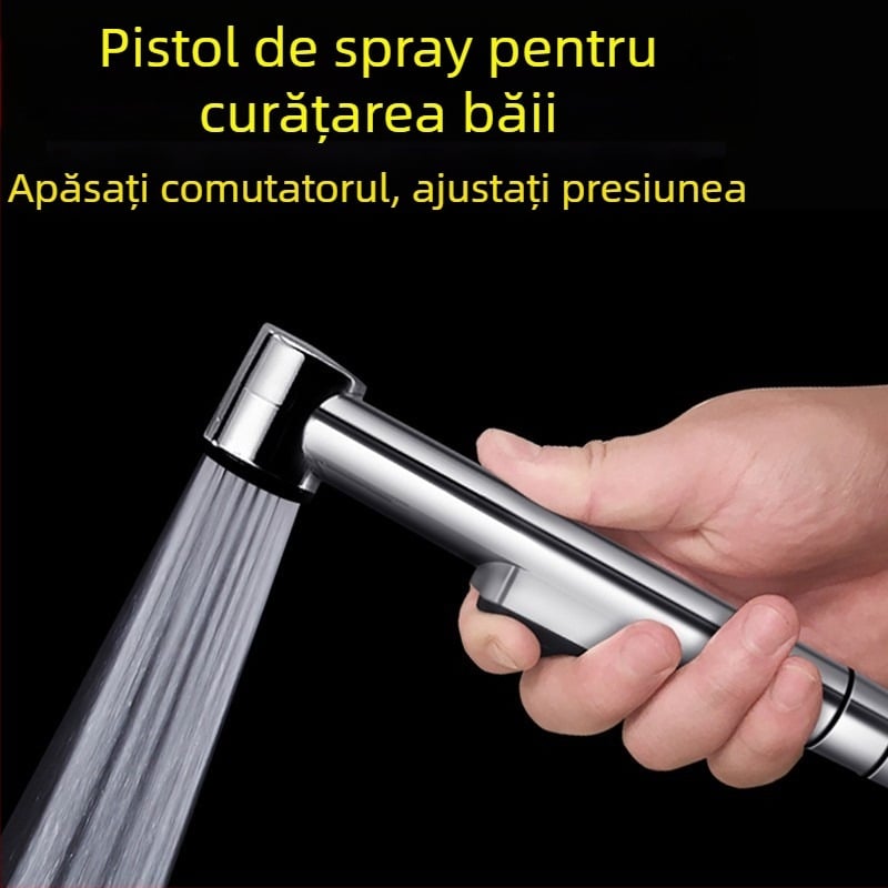 Spray de bidet portabil pentru toaletă, din ABS, finisaj electroplacat, conectare în patru puncte, intervalul de temperatură 0-90°C, presiune nominală 1.0 MPa