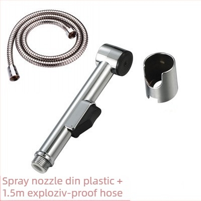 Pistol de duș portabil pentru toaletă din ABS, cu set de furtun, model HU-887, funcție presurizare, montaj prin conectare manuală, temperatură de lucru 80°C