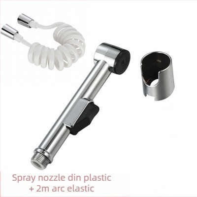 Pistol de duș portabil pentru toaletă din ABS, cu set de furtun, model HU-887, funcție presurizare, montaj prin conectare manuală, temperatură de lucru 80°C