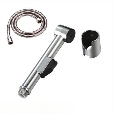 Pistol de duș portabil pentru toaletă din ABS, cu set de furtun, model HU-887, funcție presurizare, montaj prin conectare manuală, temperatură de lucru 80°C