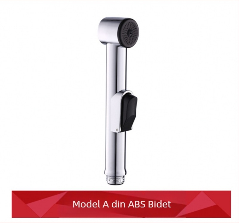 Pistol de duș portabil pentru toaletă din ABS, cu set de furtun, model HU-887, funcție presurizare, montaj prin conectare manuală, temperatură de lucru 80°C