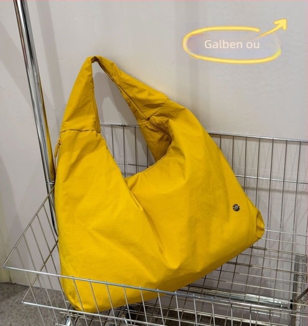 Geantă de umăr Bou bou, material parașută, formă orizontală pătrată, fermoar, căptușeală din bumbac, buzunar laptop și buzunar laminat cu fermoar