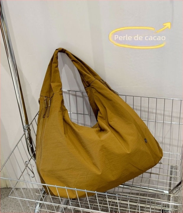 Geantă de umăr Bou bou, material parașută, formă orizontală pătrată, fermoar, căptușeală din bumbac, buzunar laptop și buzunar laminat cu fermoar