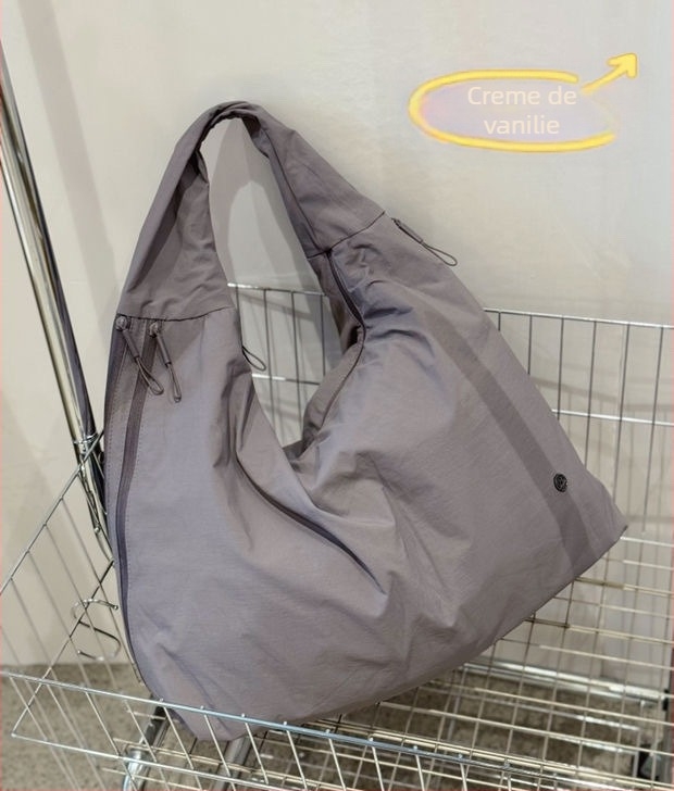 Geantă de umăr Bou bou, material parașută, formă orizontală pătrată, fermoar, căptușeală din bumbac, buzunar laptop și buzunar laminat cu fermoar