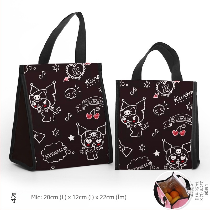 Geantă pentru prânz cu modele personalizabile și motiv de diavol mic, în stil modern minimalist