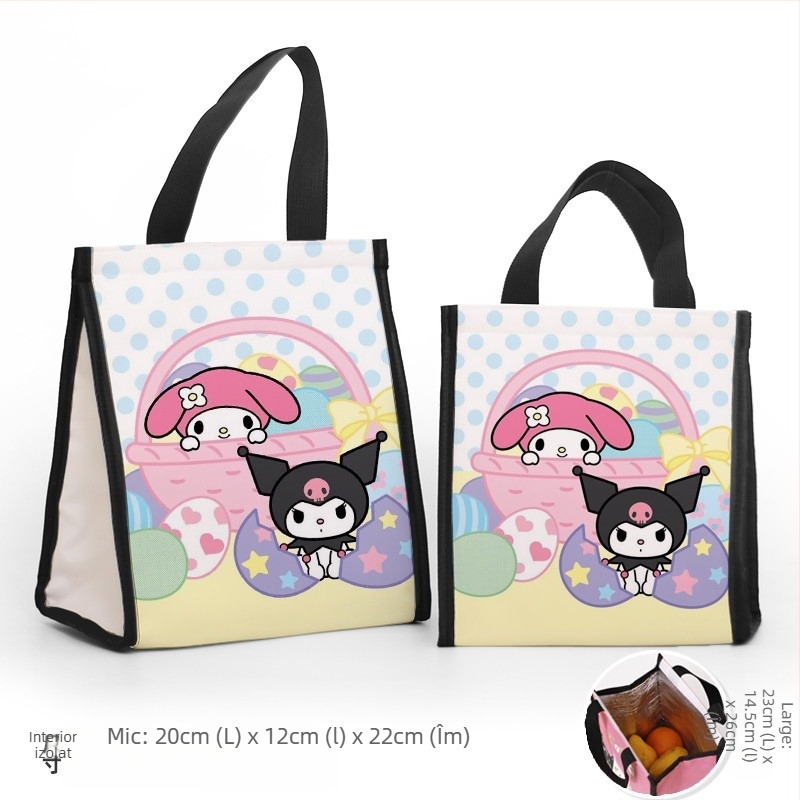 Geantă pentru prânz cu modele personalizabile și motiv de diavol mic, în stil modern minimalist