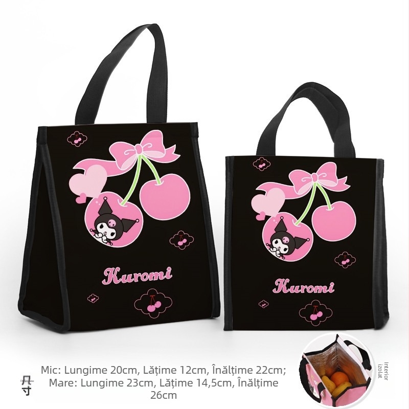 Geantă pentru prânz cu modele personalizabile și motiv de diavol mic, în stil modern minimalist