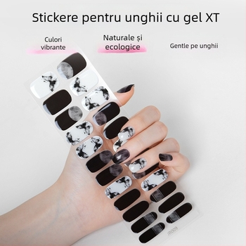 Hsien Tai Autocolante pentru unghii în stil chinezesc, terapie UV cu lumină, set complet de 24 de bucăți, gel pentru unghii semi-curenți, albire