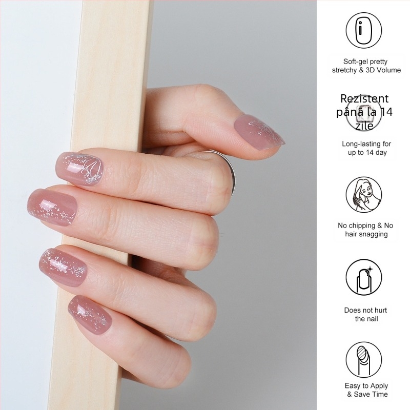 XT Benzi de unghii cu model fluture – gel UV, semi-uscate, acoperire completă