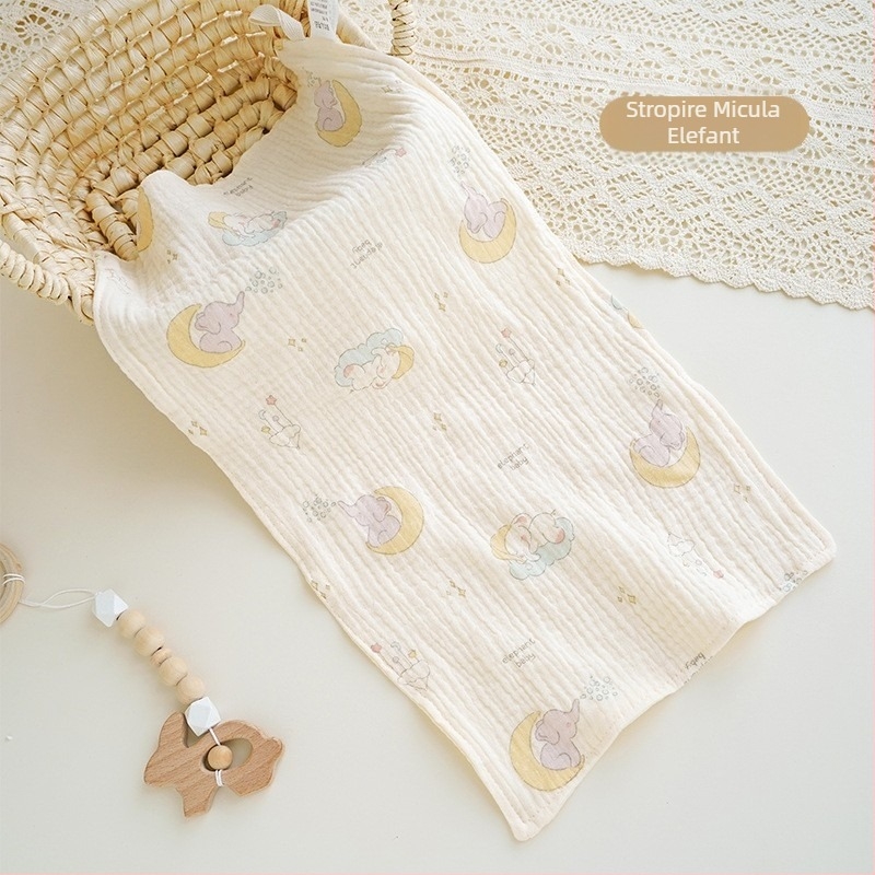 Prosop de baie pentru bebeluși – din gauză, model cu desene animate, moale și respirabil; pentru sugari și copii mici (1-3 ani); siguranță Clasa A