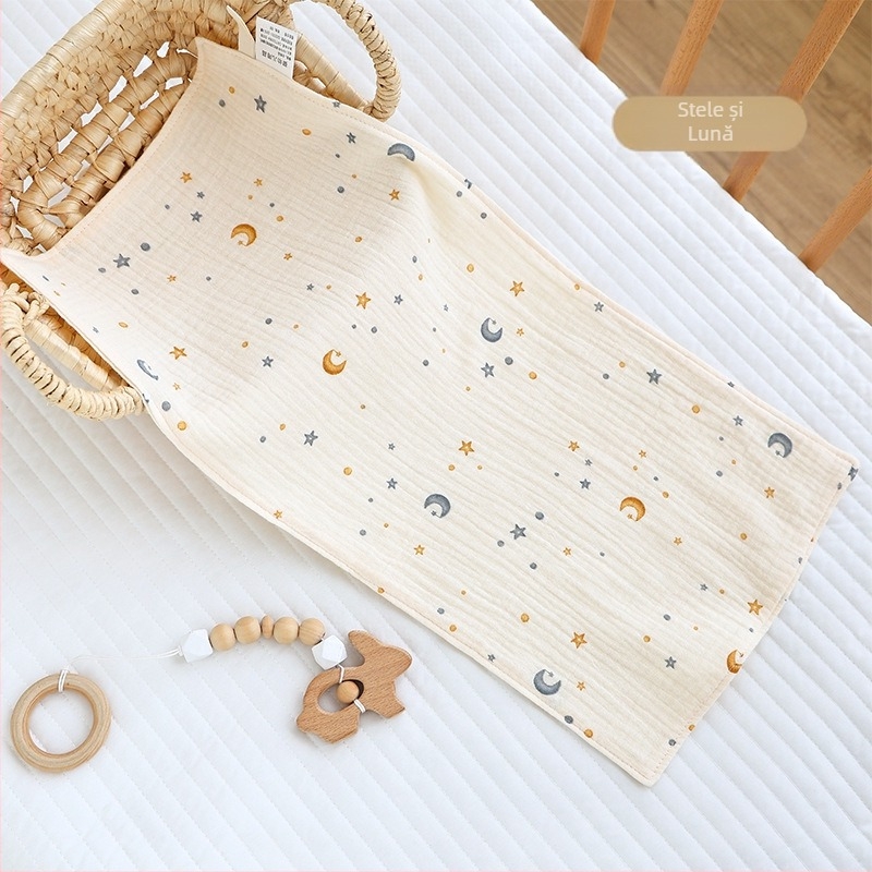 Prosop de baie pentru bebeluși – din gauză, model cu desene animate, moale și respirabil; pentru sugari și copii mici (1-3 ani); siguranță Clasa A