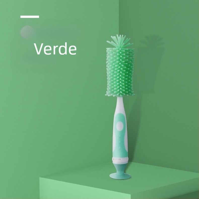 Set de perii pentru sticla bebelușului: perie pentru tetină, perie pentru tub și perie rotativă din silicon