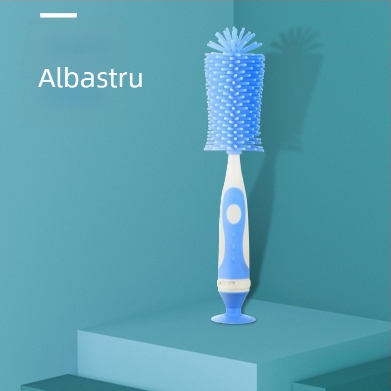 Set de perii pentru sticla bebelușului: perie pentru tetină, perie pentru tub și perie rotativă din silicon