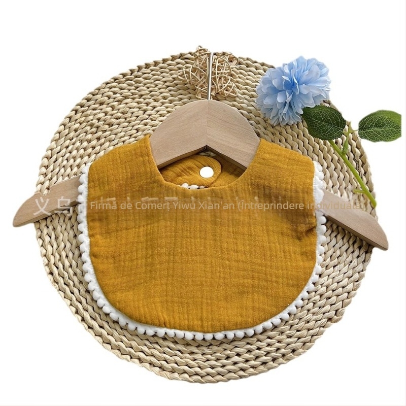 Salivă bebeluți din tifon de bumbac, dublu strat, broderie, pentru sugari 1–3 ani (80–100 cm), greutate 0,05 kg