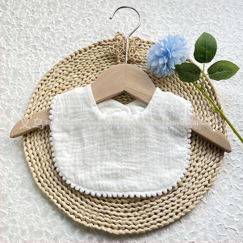 Salivă bebeluți din tifon de bumbac, dublu strat, broderie, pentru sugari 1–3 ani (80–100 cm), greutate 0,05 kg