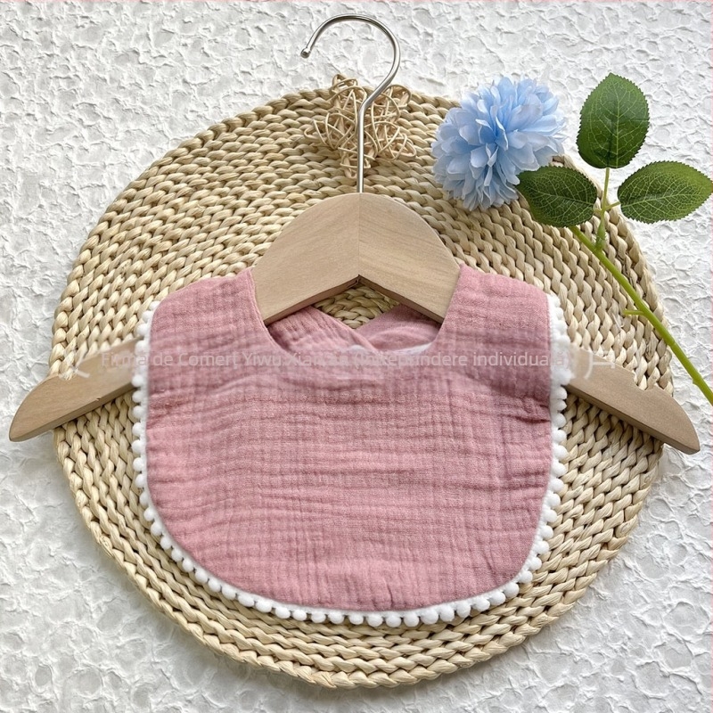 Salivă bebeluți din tifon de bumbac, dublu strat, broderie, pentru sugari 1–3 ani (80–100 cm), greutate 0,05 kg