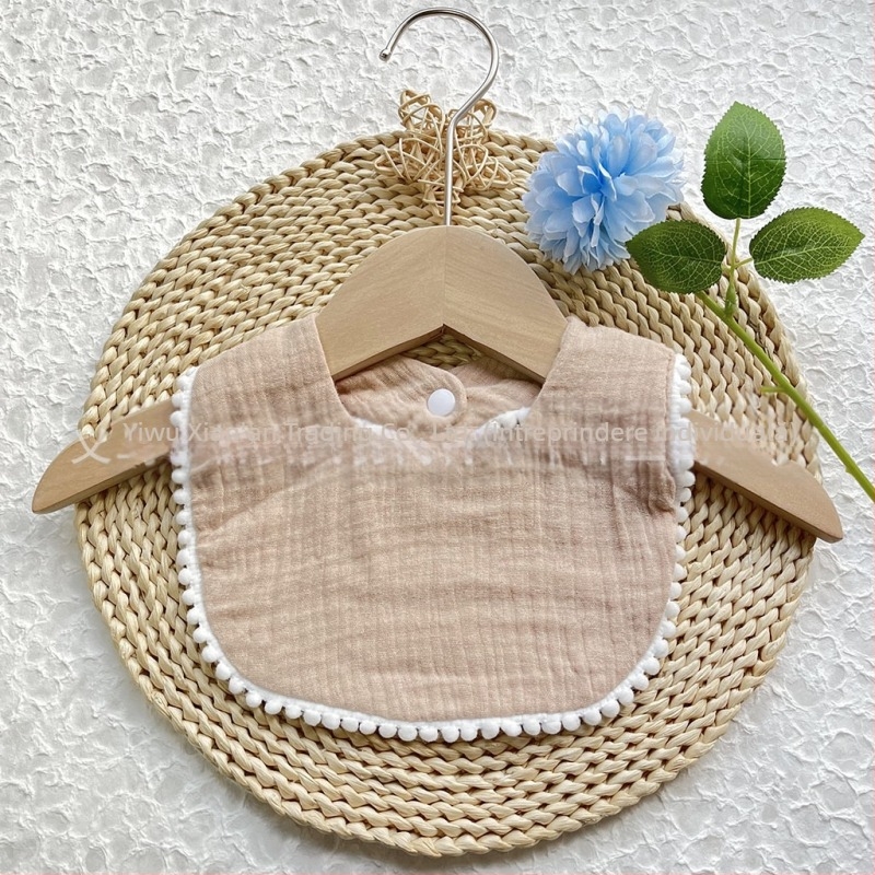 Salivă bebeluți din tifon de bumbac, dublu strat, broderie, pentru sugari 1–3 ani (80–100 cm), greutate 0,05 kg