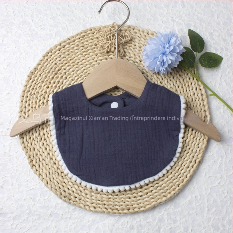 Salivă bebeluți din tifon de bumbac, dublu strat, broderie, pentru sugari 1–3 ani (80–100 cm), greutate 0,05 kg