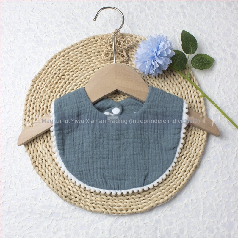 Salivă bebeluți din tifon de bumbac, dublu strat, broderie, pentru sugari 1–3 ani (80–100 cm), greutate 0,05 kg