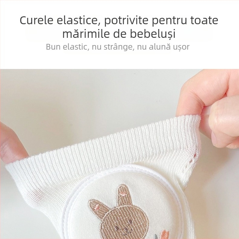 Protecție pentru genunchi pentru copii, plasă respirabilă, broderie, țesătură din bumbac elastic, pentru cățărare și joacă în aer liber (1–3 ani)