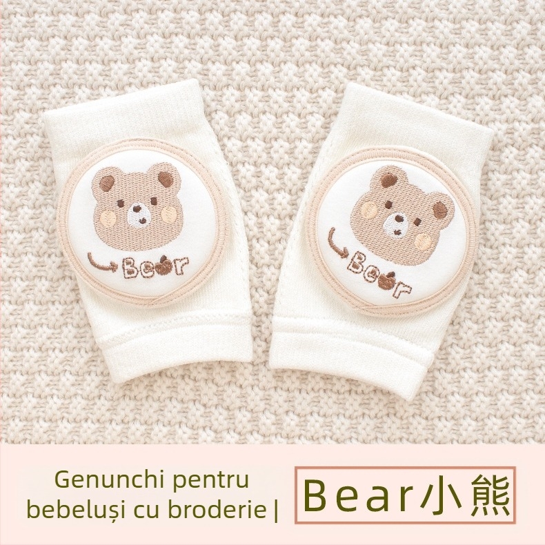 Protecție pentru genunchi pentru copii, plasă respirabilă, broderie, țesătură din bumbac elastic, pentru cățărare și joacă în aer liber (1–3 ani)