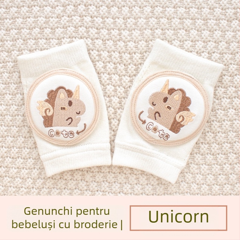 Protecție pentru genunchi pentru copii, plasă respirabilă, broderie, țesătură din bumbac elastic, pentru cățărare și joacă în aer liber (1–3 ani)