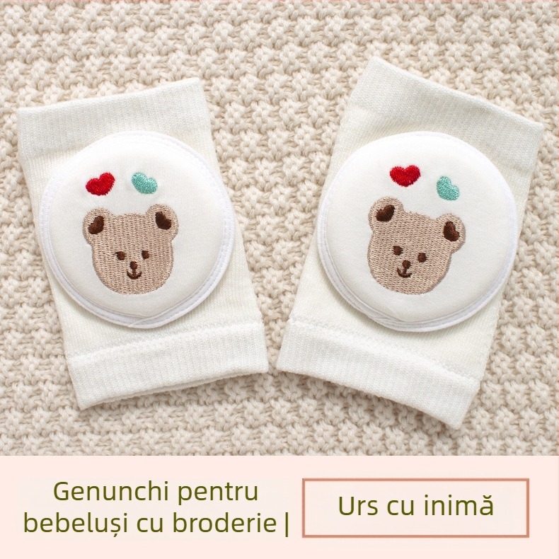 Protecție pentru genunchi pentru copii, plasă respirabilă, broderie, țesătură din bumbac elastic, pentru cățărare și joacă în aer liber (1–3 ani)