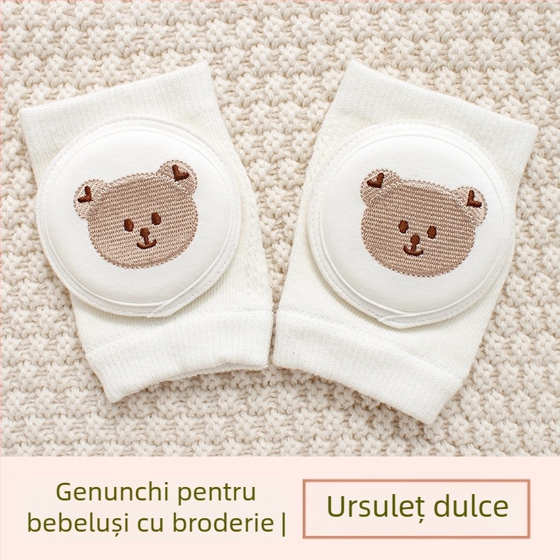 Protecție pentru genunchi pentru copii, plasă respirabilă, broderie, țesătură din bumbac elastic, pentru cățărare și joacă în aer liber (1–3 ani)
