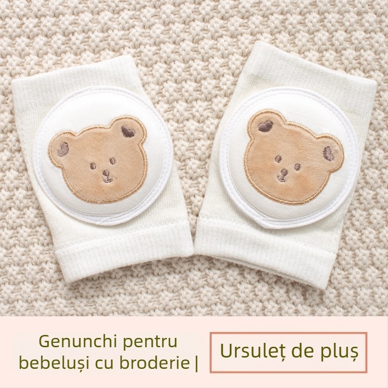 Protecție pentru genunchi pentru copii, plasă respirabilă, broderie, țesătură din bumbac elastic, pentru cățărare și joacă în aer liber (1–3 ani)