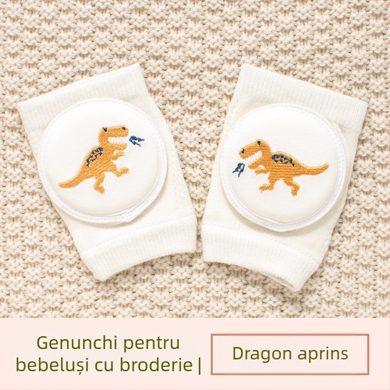 Protecție pentru genunchi pentru copii, plasă respirabilă, broderie, țesătură din bumbac elastic, pentru cățărare și joacă în aer liber (1–3 ani)