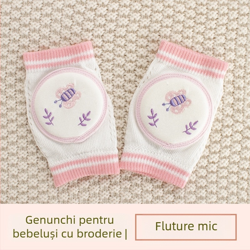 Protecție pentru genunchi pentru copii, plasă respirabilă, broderie, țesătură din bumbac elastic, pentru cățărare și joacă în aer liber (1–3 ani)