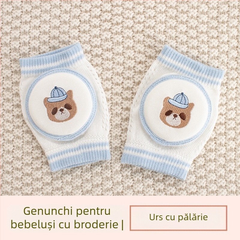 Protecție pentru genunchi pentru copii, plasă respirabilă, broderie, țesătură din bumbac elastic, pentru cățărare și joacă în aer liber (1–3 ani)