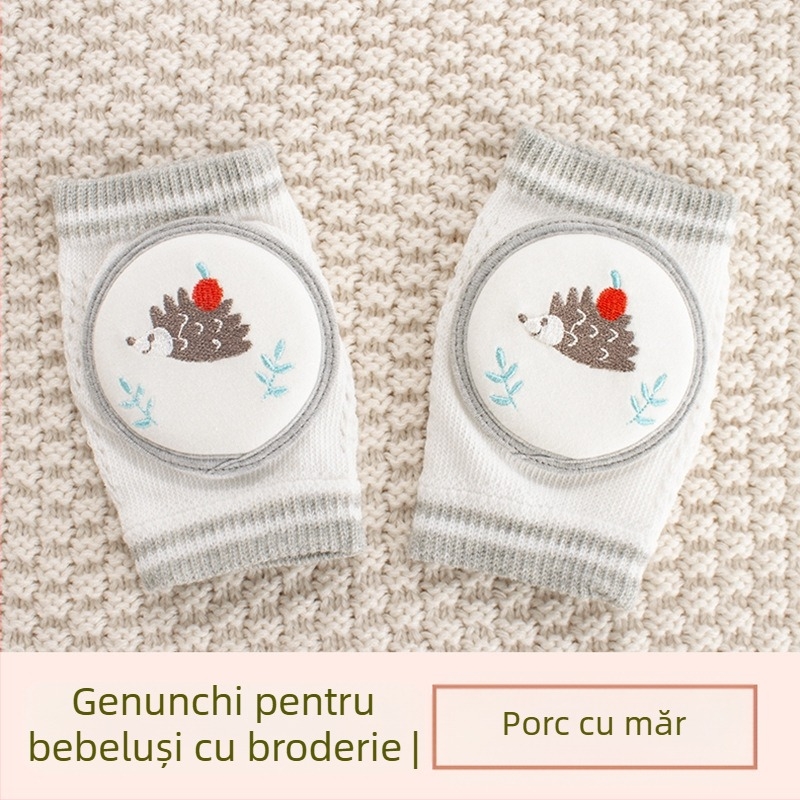 Protecție pentru genunchi pentru copii, plasă respirabilă, broderie, țesătură din bumbac elastic, pentru cățărare și joacă în aer liber (1–3 ani)