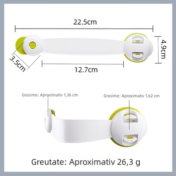 Blocare de siguranță pentru copii pentru sertare și dulapuri – anti-strângere, încuietoare pentru sertar, compatibilă cu frigider și uși glisante